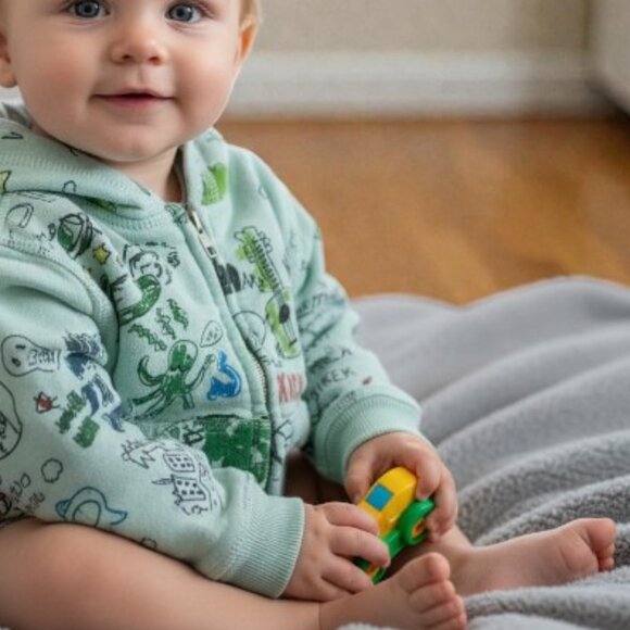 True Religion Doodle Hand Drawn Full- Zip Hoodie Sweatshirt size 6-12 Months - Picture 14 of 14